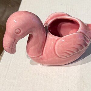 Pink FLamingo Ceramic Planter
